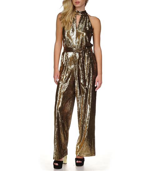 michael kors plus size jumpsuit|michael kors embellished halter jumpsuit.